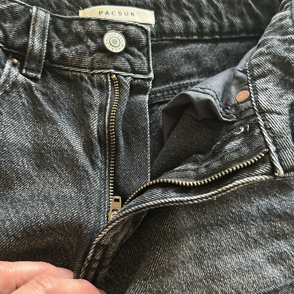 PacSun Bundle Sz 23 High Rise Festival Jean Shorts Mom Black Denim Cuffed Cotton - Picture 13 of 16